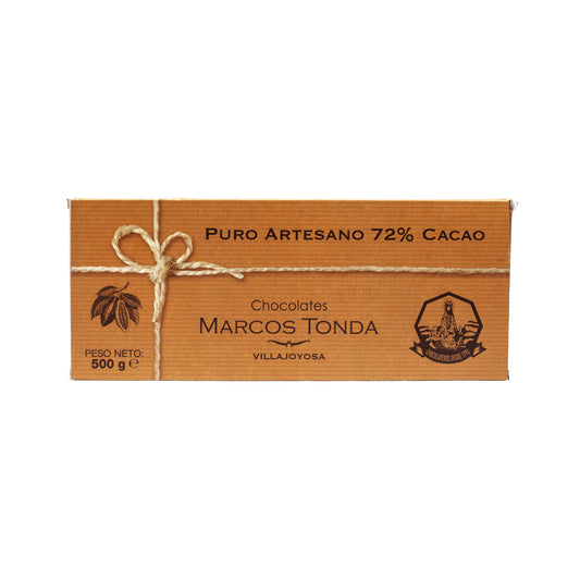 Chocolate Puro Artesano 72% Cacao Tableta 500 G