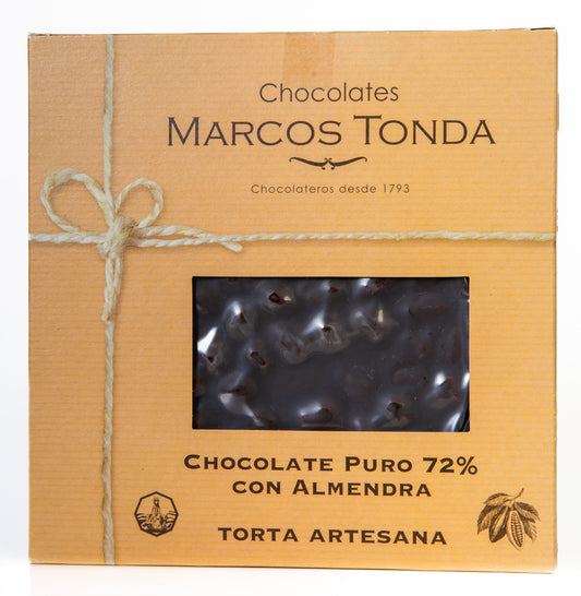 Torta Chocolate Puro 72% Cacao con Almendras 200 G
